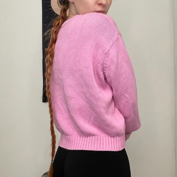 Brandy Melville Womens Button-Up Crop Cardigan Sweater Size S Pink - Picture 4 of 5